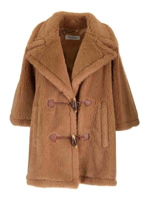 Max Mara: Fur & Shearling Coats - Teddy Fabric Cape