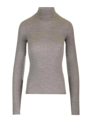 SPORTMAX: Cuellos altos y polos - Suéter Con Cuello Alto - Gris