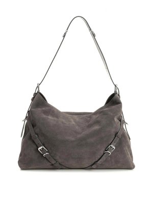 GIVENCHY: shoulder bags - Voyou Large Suede Shoulder Bag