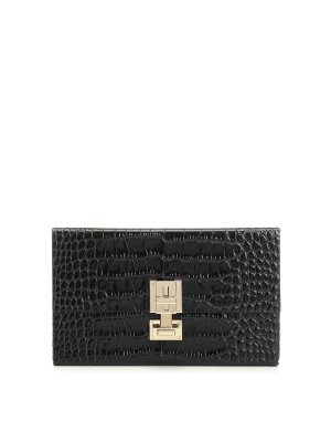 TOM FORD: clutches - Clutch In Shiny Crocodile-Effect Leather