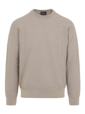 BRIONI: crew necks - Cotton And Silk Pullover