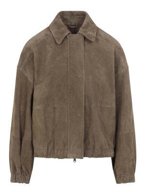 BRUNELLO CUCINELLI: leather jacket - Suede Leather Jacket