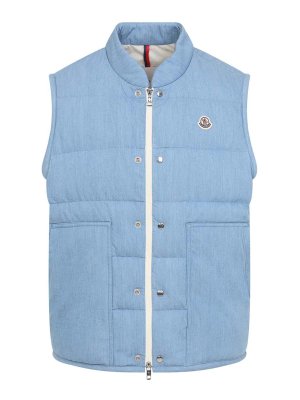 MONCLER: Gilets - Gilet - Bleu