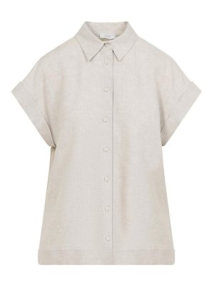 PESERICO: shirts - Linen Short Sleeves Shirt