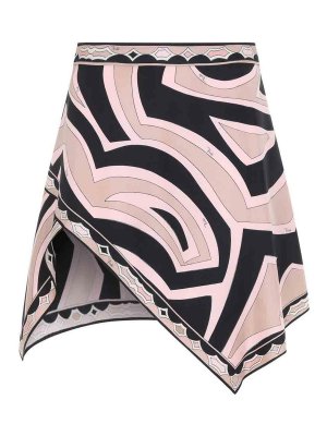 EMILIO PUCCI: mini skirts - Silk Twill Mini Skirt