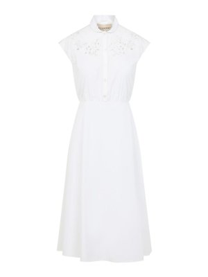 VALENTINO GARAVANI: knee length dresses - Embroidered Midi Dress
