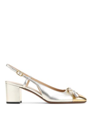 VALENTINO GARAVANI: Escarpins - Chaussures À Talon - Or Blanc
