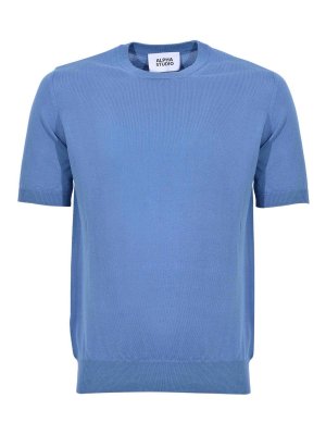 ALPHA STUDIO: Strickpullover mit Rundhalsausschnitt - Rundhalspullover - Denim