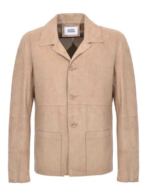 ALPHA STUDIO: leather jacket - Suede Leather Jacket
