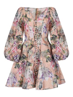 AMOSA: abiti al ginocchio - Vestito Effetto Seta Con Stampa Floreale