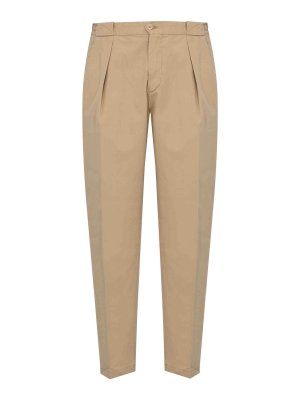 BRIGLIA 1949: casual trousers - Portobello Pleated Trousers In Bull Beige