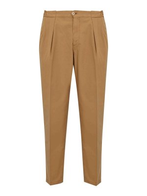 BRIGLIA 1949: casual trousers - Portobello Pleated Trousers In Bull Cognac