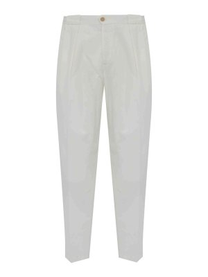 BRIGLIA 1949: casual trousers - Portobello Pleated Trousers In Bull Latte