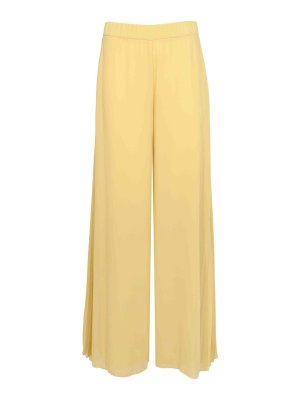 CLIPS: casual trousers - Wide trousers in green pleated fabric