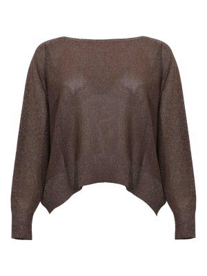 D.EXTERIOR: abiti al ginocchio - Maglia In Viscosa E Lurex Cioccolato