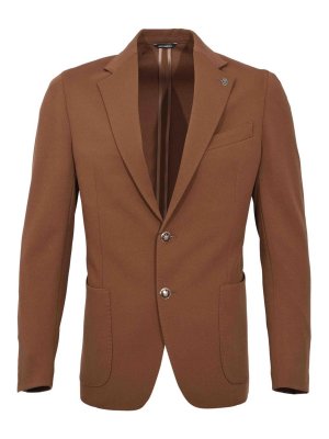 DANIELE ALESSANDRINI: giacche blazer - Giacca Monopetto In Tessuto Stretch Cacao