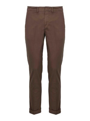 FAY: casual trousers - Capri trousers with brown turn-up