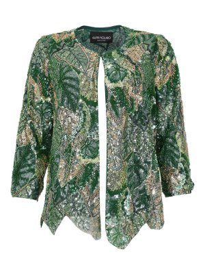 GIANNI MOLARO: casual jackets - Lace jacket with sequin and bead embroidery