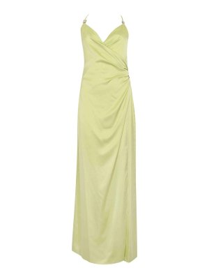HANITA: evening dresses - Long Lime Cream Satin Dress