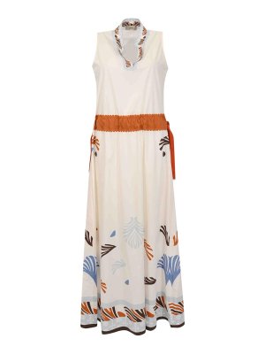 HERNO: evening dresses - Long cotton dress with print
