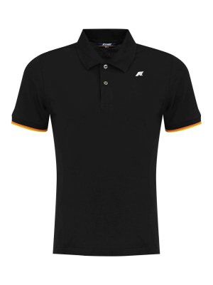 K-WAY: polo - Polo Vincent Pique Slim In Cotone Black Pure