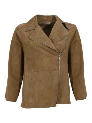 LEATHER AUTHORITY: leather jacket - Gaia Jacket In Sage Suede