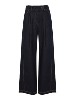 MM6 MAISON MARGIELA: カジュアルトラウザー - カジュアルパンツ - ブルー