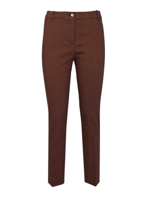 Pinko: pantaloni casual - Pantalone Bello In Lino Stretch Marrone