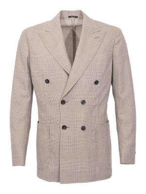 SARTORIO: blazers - Double-breasted Prince of Wales jacket