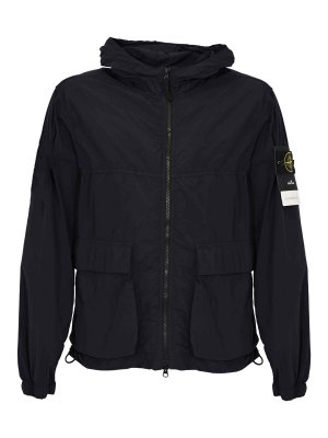 STONE ISLAND: parkas - Parka In Navy Blue Frosted Nylon