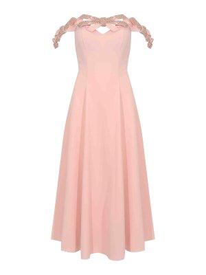 TARIK EDIZ : abiti da sera - Vestito 66669 In Crepe Con Strass Ice Pink