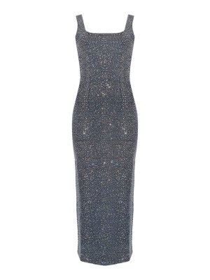 TWENTY FOURHAITCH: abiti al ginocchio - Vestito Samoa In Denim Con Strass