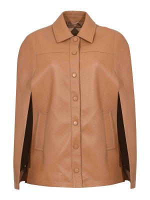 TWINSET: Chaquetas de cuero - Chaqueta De Cuero - Camel