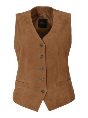 WEEKEND MAX MARA: leather jacket - Wkdvetusta Suede Vest