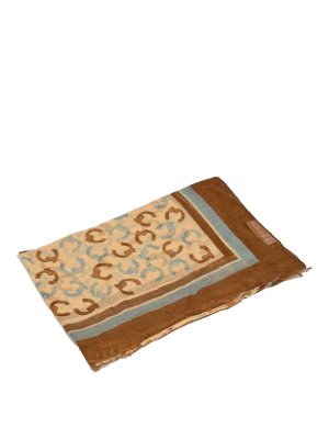 COCCINELLE: Stoles & Shawls - Scarf in brown silk and modal blend