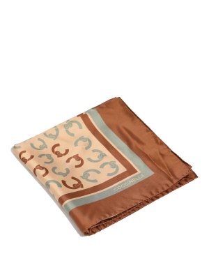 COCCINELLE: Stoles & Shawls - C-Me Brown Silk Scarf
