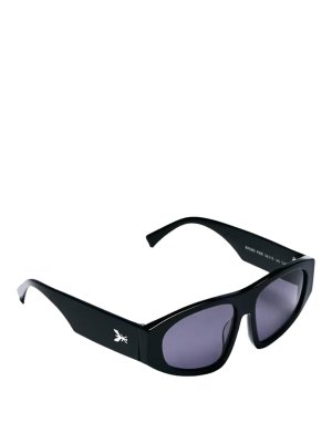 PATRIZIA PEPE: Glasses - Black Visor Sunglasses