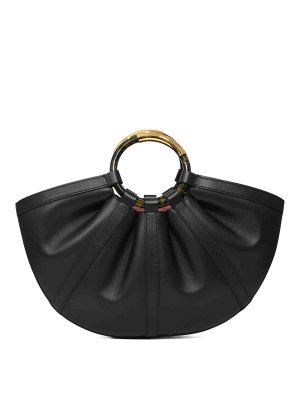 COCCINELLE: borse a tracolla - Borsa Shell Large In Pelle Con Manici Nero