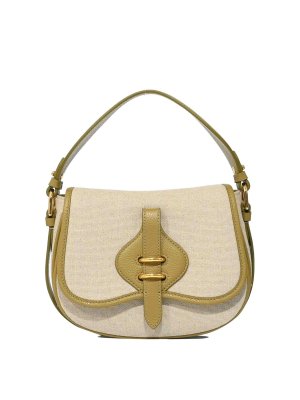 COCCINELLE: cross body bags - Mavery Small Bag In Linen And Leather