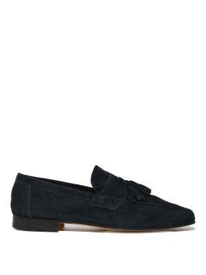 ENRY HOBB'S: Loafers & Slippers - Amalfi Leather Moccasins With Blue Tassels