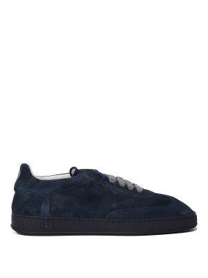 SOLDINI: trainers - Akira Amalfi Punz Sneakers In Dark Blue Suede