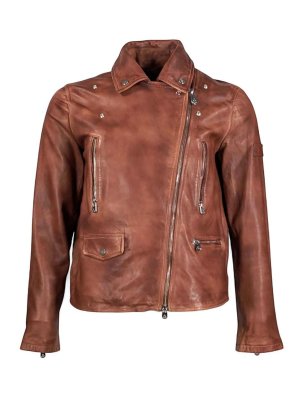 PEUTEREY: Vestes en cuir - Blouson En Cuir - Marron