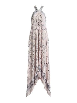 ALBERTA FERRETTI: knee length dresses - Printed Satin Dress