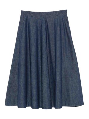 INCOTEX: Knielange und Midi Röcke - Midirock - Blau