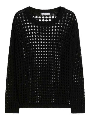 Max Mara: Suéteres con cuello pico - Suéter Cuello Redondo - Negro
