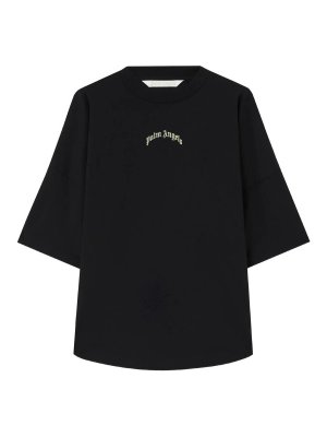 Palm Angels: t-shirts - Curved Logo Over Tee