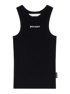 Palm Angels: Tops & Tank tops - Classic Logo Fitted Tank Top