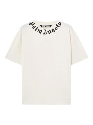 Palm Angels: t-shirts - Neck Logo Regular Tee