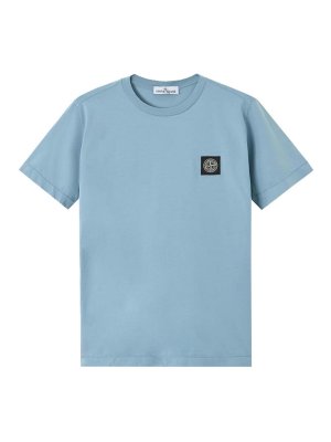 Stone Island Junior: Camisetas - Camiseta - Azul Claro