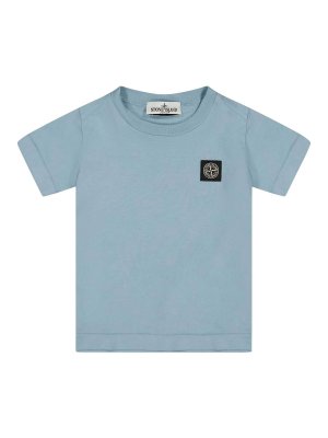 Stone Island Junior: Camisetas - Camiseta - Azul Claro